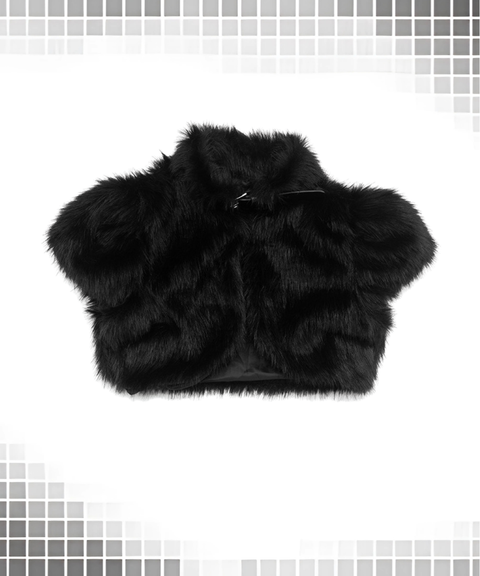 Sexy fluffy tie-up crop top