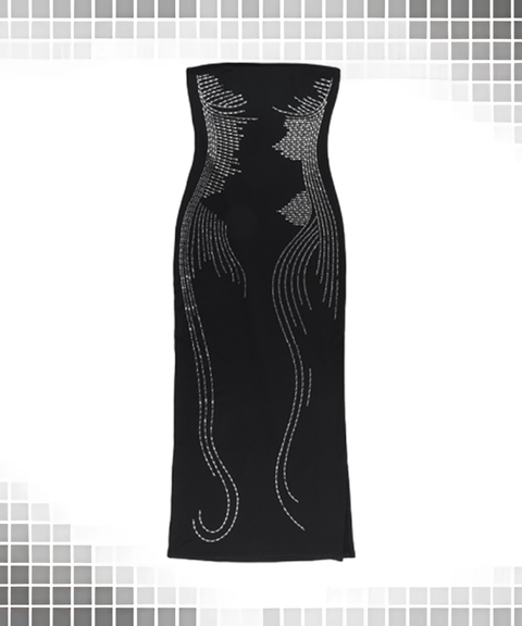 Angel Wings Rhinestone Tube Dress