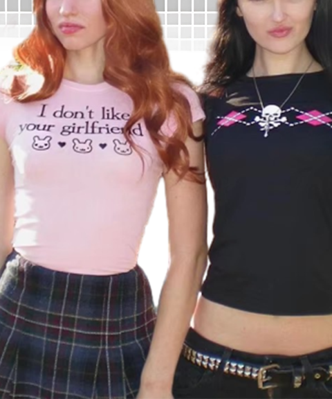 Round Neck Pullover Sweet & Cool Crop T-Shirt