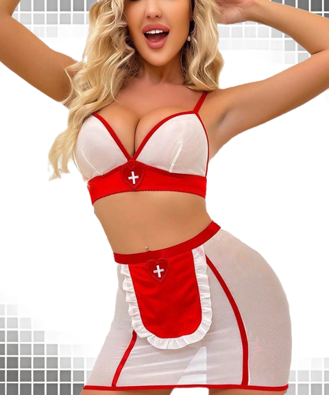 Women’s Sexy Clothing, Sexy Lingerie Nurse Costume Roleplay Set, Nightout OOTD