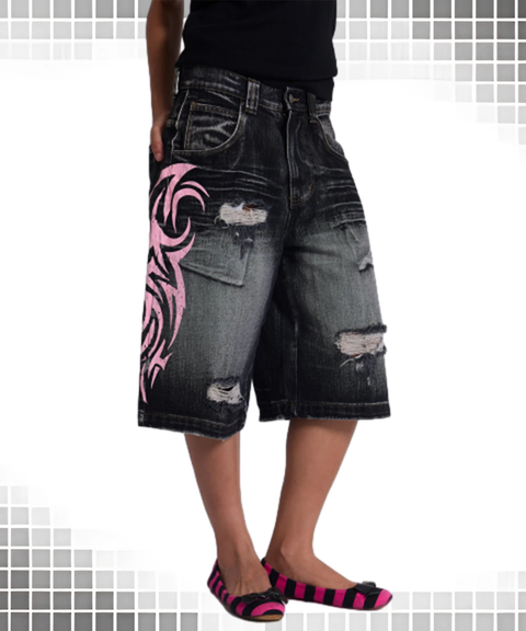 Vintage Graphic Washed Wide-Leg Jeans