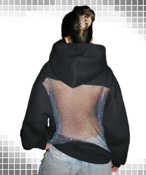 Casual Pullover Hollow Mesh Long Sleeve Sweatshirt