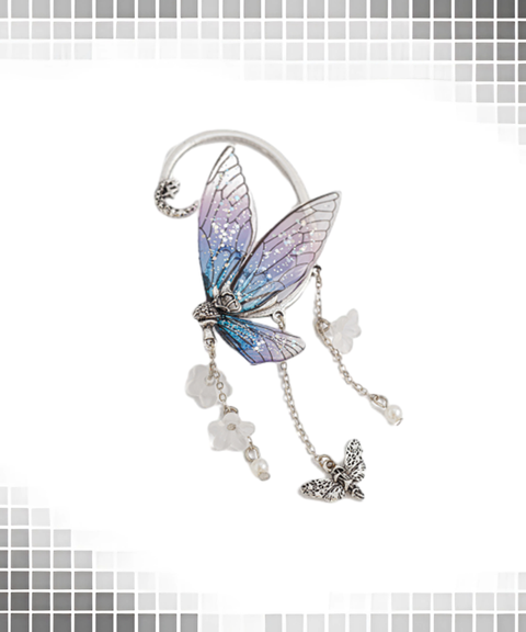 Tassel Butterfly Wing Ear Clips