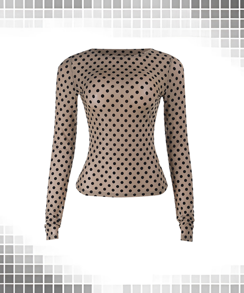 Polka Dot Sheer Tight-Fit Versatile Base Layer Top
