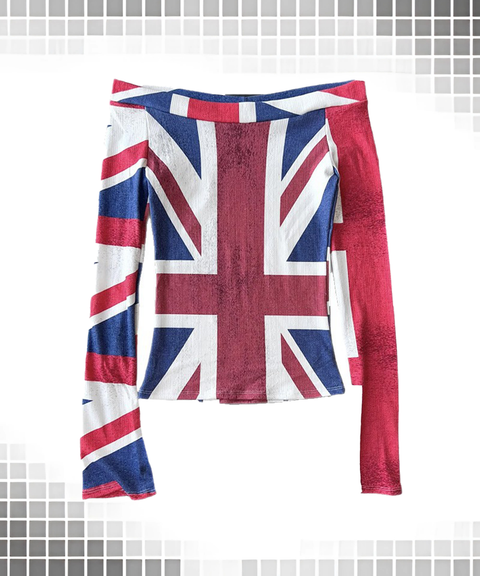 Mizuki Digital Print Sexy Slim Off-Shoulder Long Sleeve T-Shirt