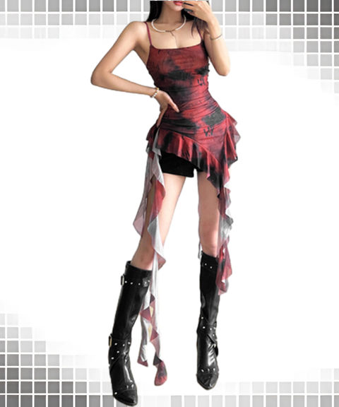 Slim Street Style Backless Printed Cami Top