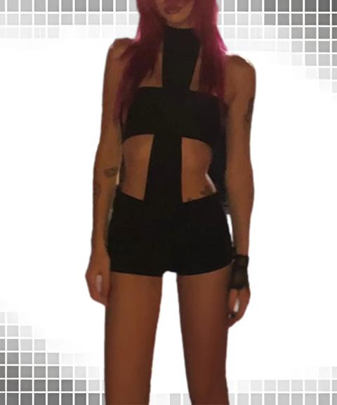 Gothic Sexy Halter Cross Strapless Jumpsuit