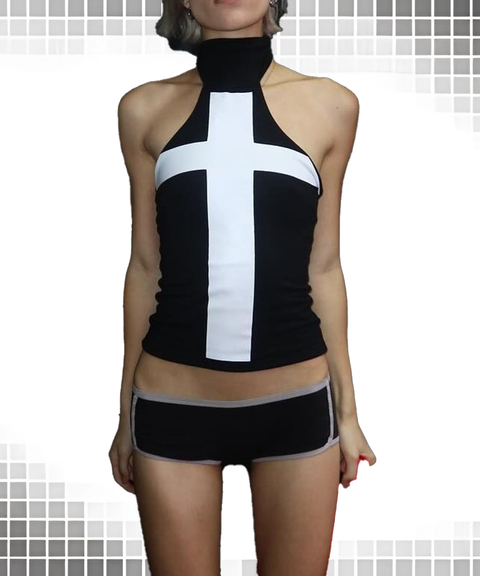 Printed Halter Sexy Punk Gothic Tank Top