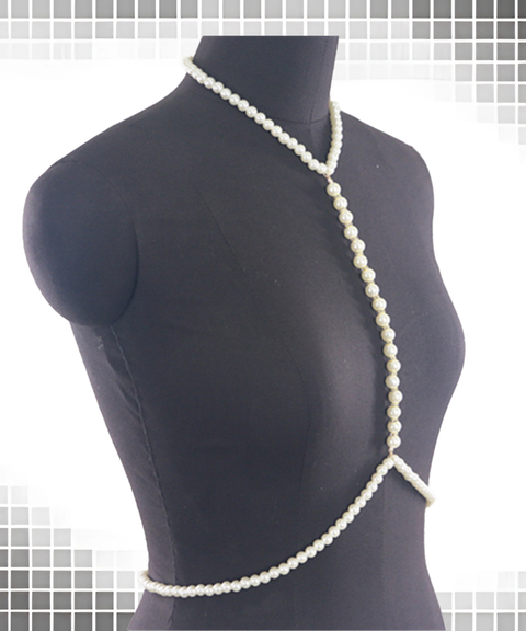 Minimalist Chunky Pure White Pearl Chain Halter Necklace Fashion Accessory