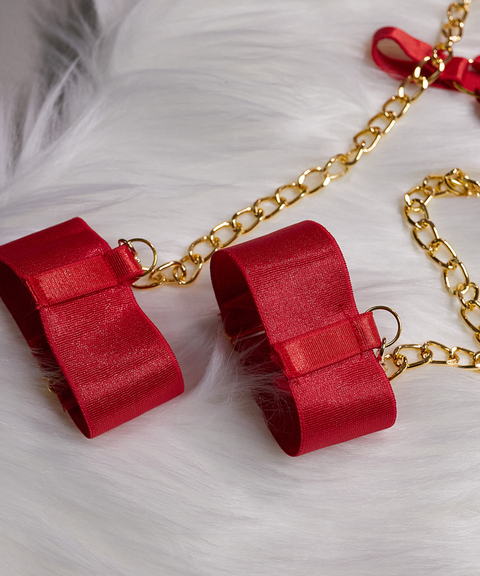 Women’s Sexy Clothing, Tempting Roleplay Chain Four-Piece Costume Set, Nightout OOTD