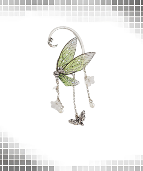 Tassel Butterfly Wing Ear Clips