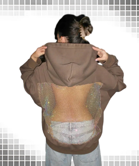 Casual Pullover Hollow Mesh Long Sleeve Sweatshirt