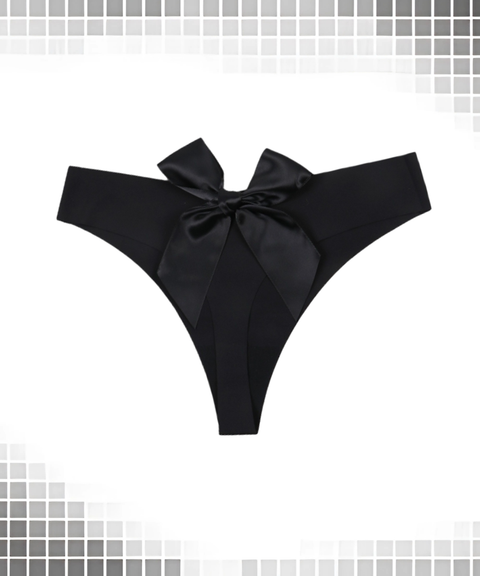 Women's Sexy Clothing, Plus Size Bowknot Seamless One-Piece Thin Breathable Quick-Dry Tempting Thong, Nightout OOTD