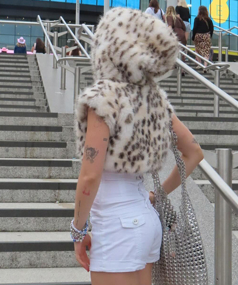 Leopard Print Ultra-Cropped Fuzzy Hooded Jacket