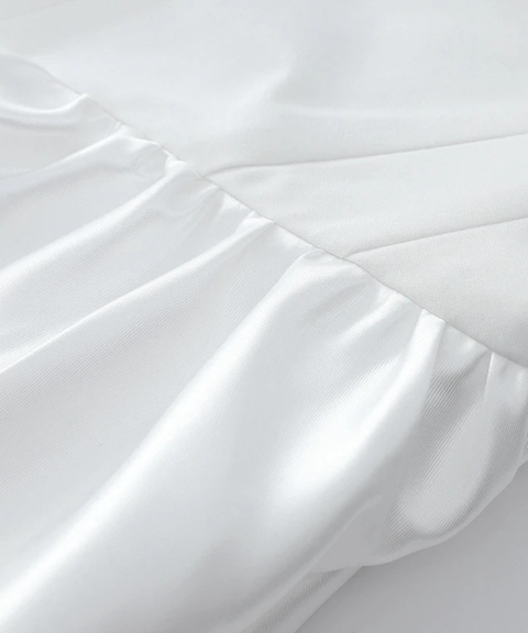 Elegant White Satin Cami Mini Dress