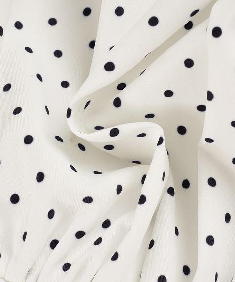 Polka Dot Lace Tie-Up Ruffle Mini Skirt