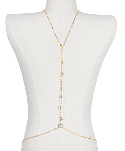 Zircon Waterdrop Bra Chain & Back Chain