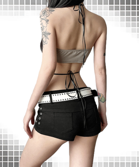 Star-Shaped Tie Backless Sexy Crop Top