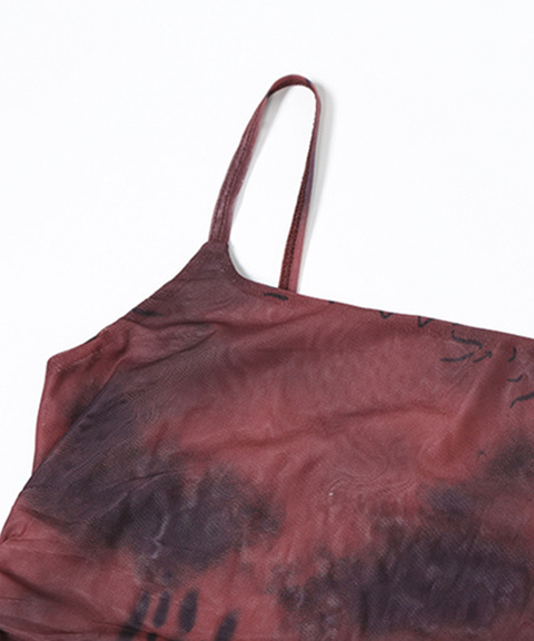 Slim Street Style Backless Printed Cami Top