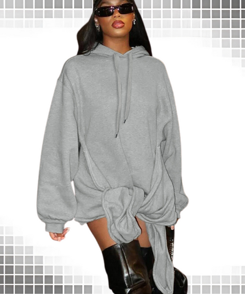 Hooded pullover loose sweatshirt