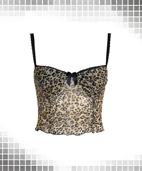 leopard print lace vest
