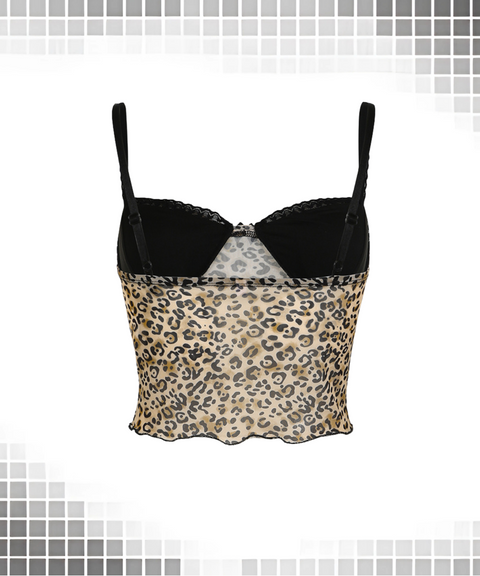 leopard print lace vest