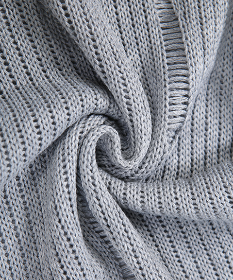 Street Style Hollow Distressed Knit Slim-Fit Pants