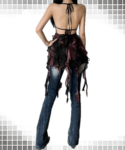 Solid Slim High-Waisted Sexy Backless Cami Dress