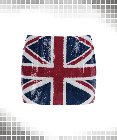 Statement Streetwear Sexy Flag Sequin Patchwork Colorblock Bodycon Dress