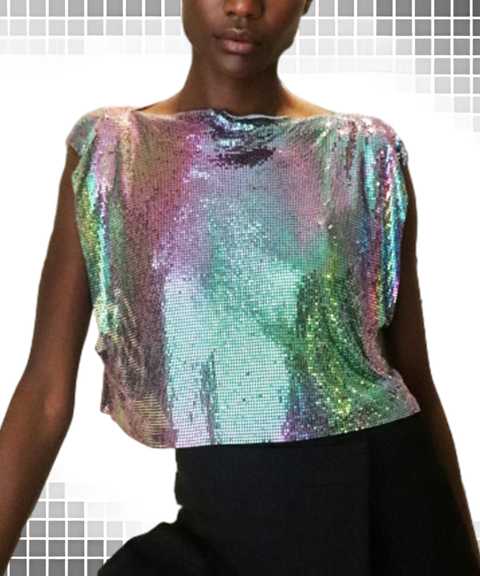 Metal Sequin Festival Party Crop Top