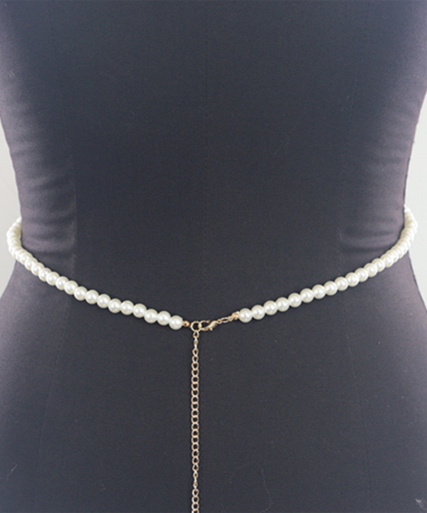 Minimalist Chunky Pure White Pearl Chain Halter Necklace Fashion Accessory