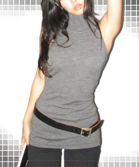 Minimalist Grey Mid-High Neck Backless Halter Workwear Top