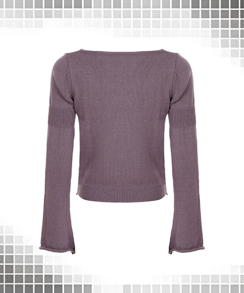 Floral Jacquard V-Neck Casual Long Sleeve Sweater