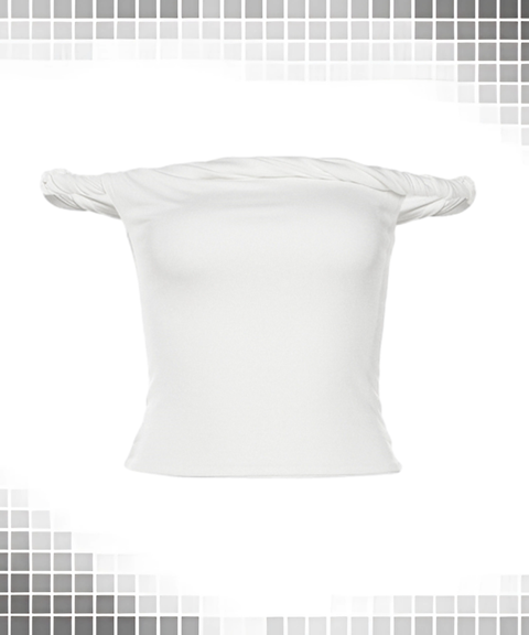 Solid Slim Off-Shoulder Backless T-Shirt
