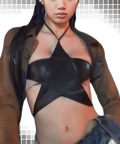 Star-Shaped Tie Backless Sexy Crop Top