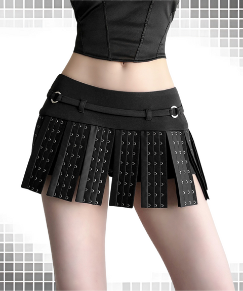 Breasted design is versatile with a half-length mini skirt