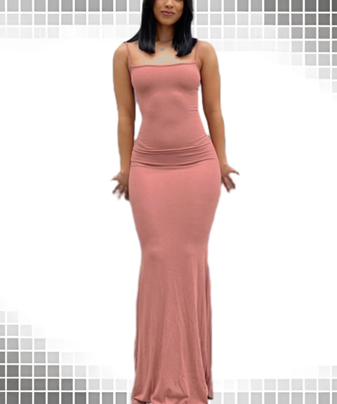 Fitted Hip-Hugging Cami Fishtail Dress with Optional Sleeves