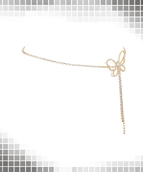 Sexy Sparkling Rhinestone Bikini Thong & Bra Chain Set