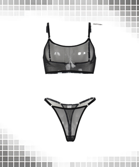 Women’s Sexy Clothing, Sheer Mesh Minimalist Two-Piece Cami Set, Nightout OOTD