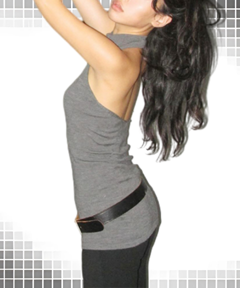 Minimalist Grey Mid-High Neck Backless Halter Workwear Top