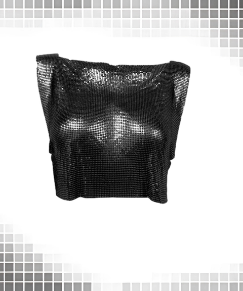 Metal Sequin Festival Party Crop Top