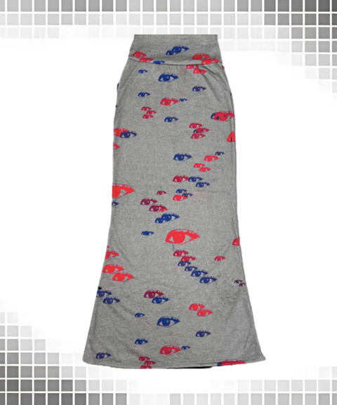 Sexy Eye Print Y2K Top & Bodycon Skirt Set