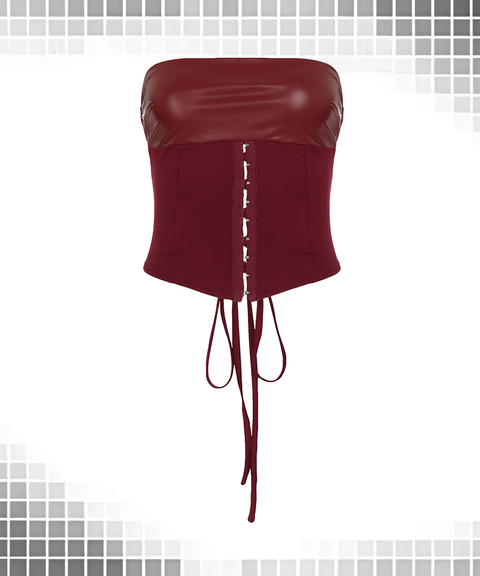 Waist-Cinching Cutout Leather Hip-Hugging Set with Harness Belt