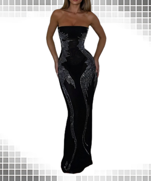 Angel Wings Rhinestone Tube Dress