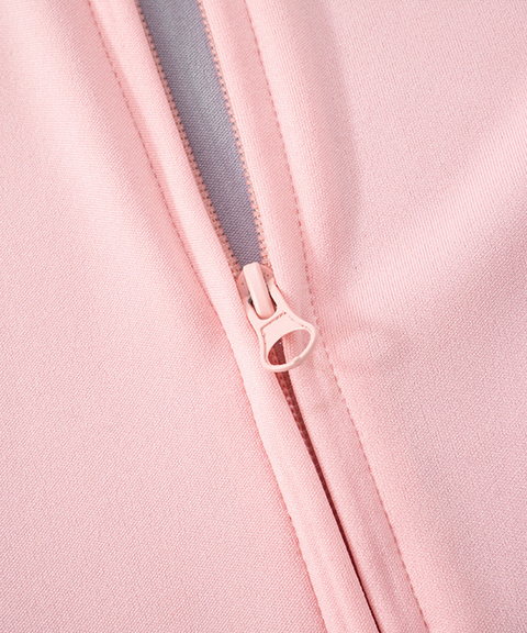 Colorblock Trim Zip-Up Collarless Elastic Waist High-Waist Pants Set