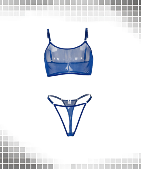 Women’s Sexy Clothing, Sheer Mesh Minimalist Two-Piece Cami Set, Nightout OOTD