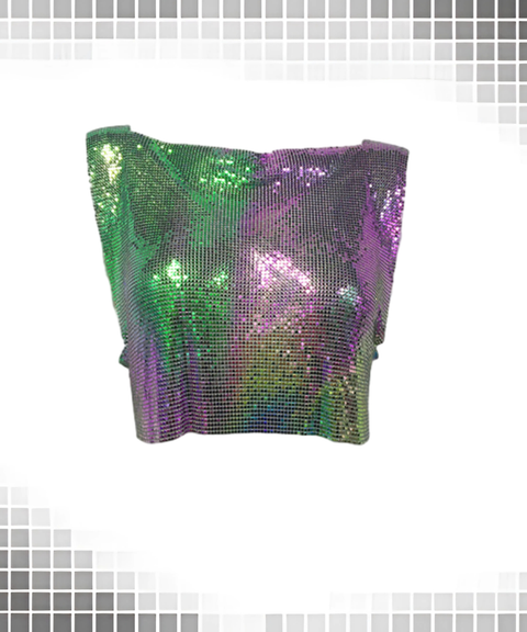 Metal Sequin Festival Party Crop Top
