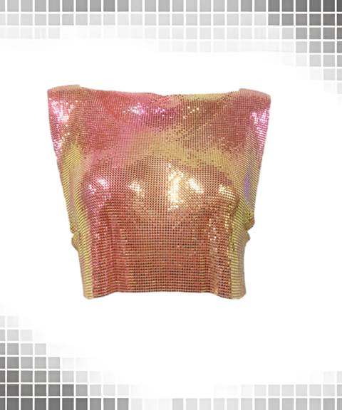 Metal Sequin Festival Party Crop Top