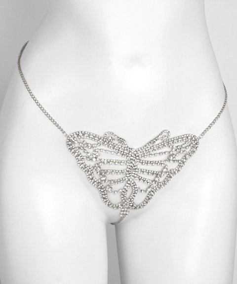 Sexy Sparkling Rhinestone Bikini Thong & Bra Chain Set