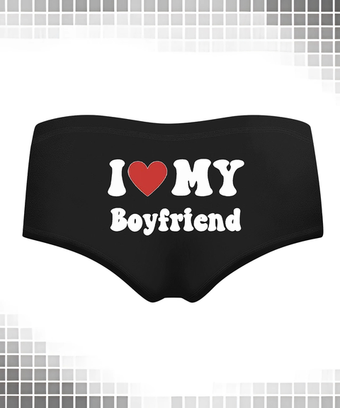 Women's Sexy Clothing, Multicolor Letter Print Black Milk Silk Hip-Lifting Women’s Short Panties, Nightout OOTD